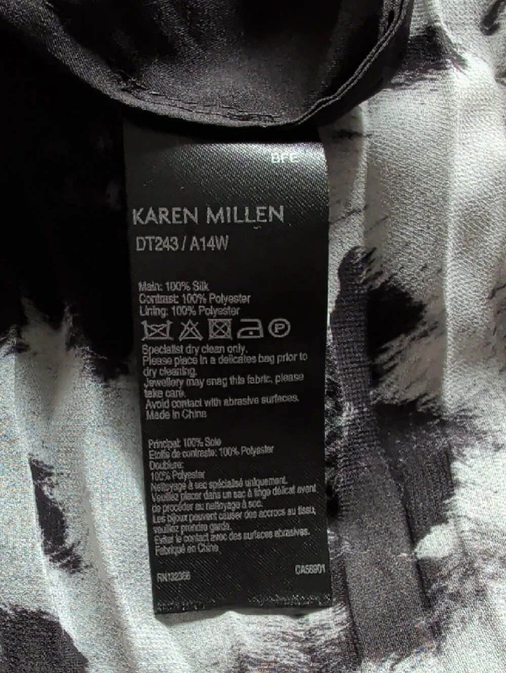 Karen Millen Black and White Printed Short-Sleeve Midi Dress - Picture 10 of 14